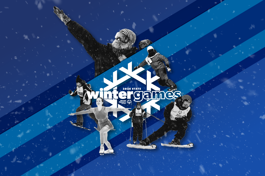 stylized Winter Games logo celebrating the athletes and sports