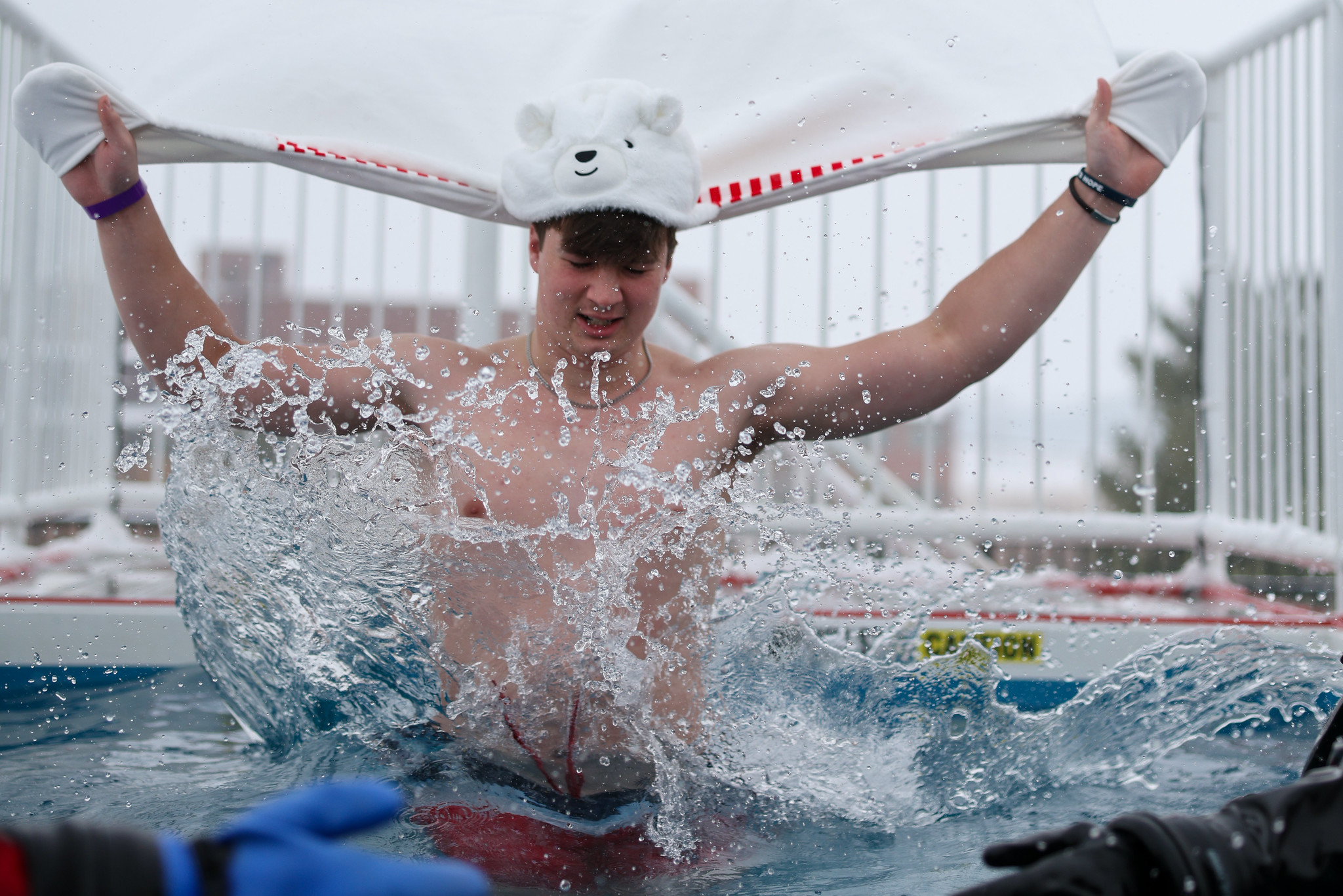 Polar Plunger takes icy dip