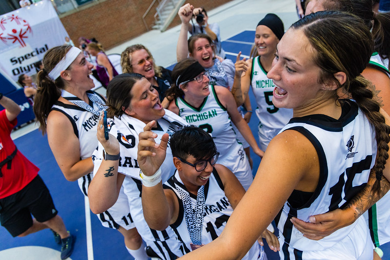 Team Michigan celebrates 3x3 victory