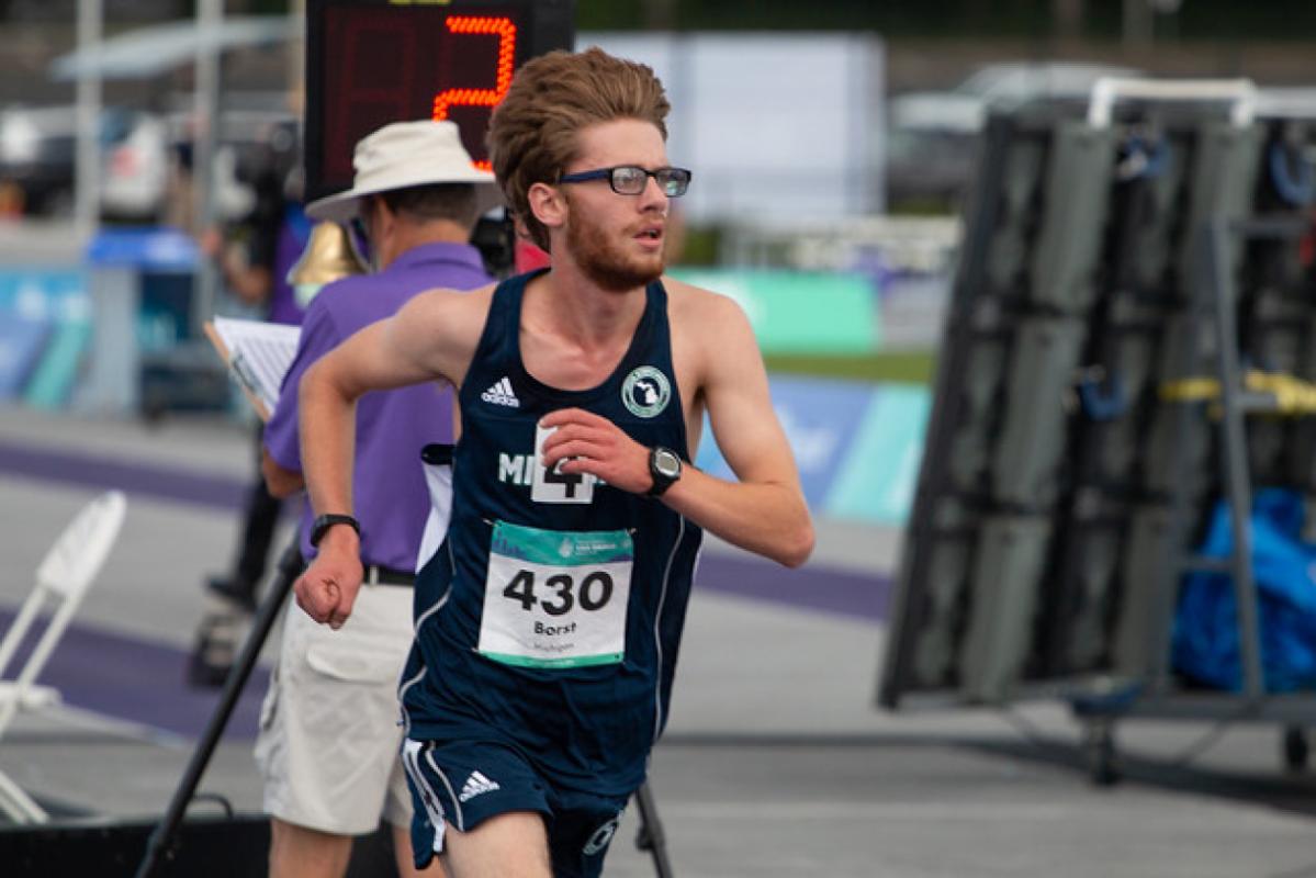 Runner Julian Borst racing Boston Marathon