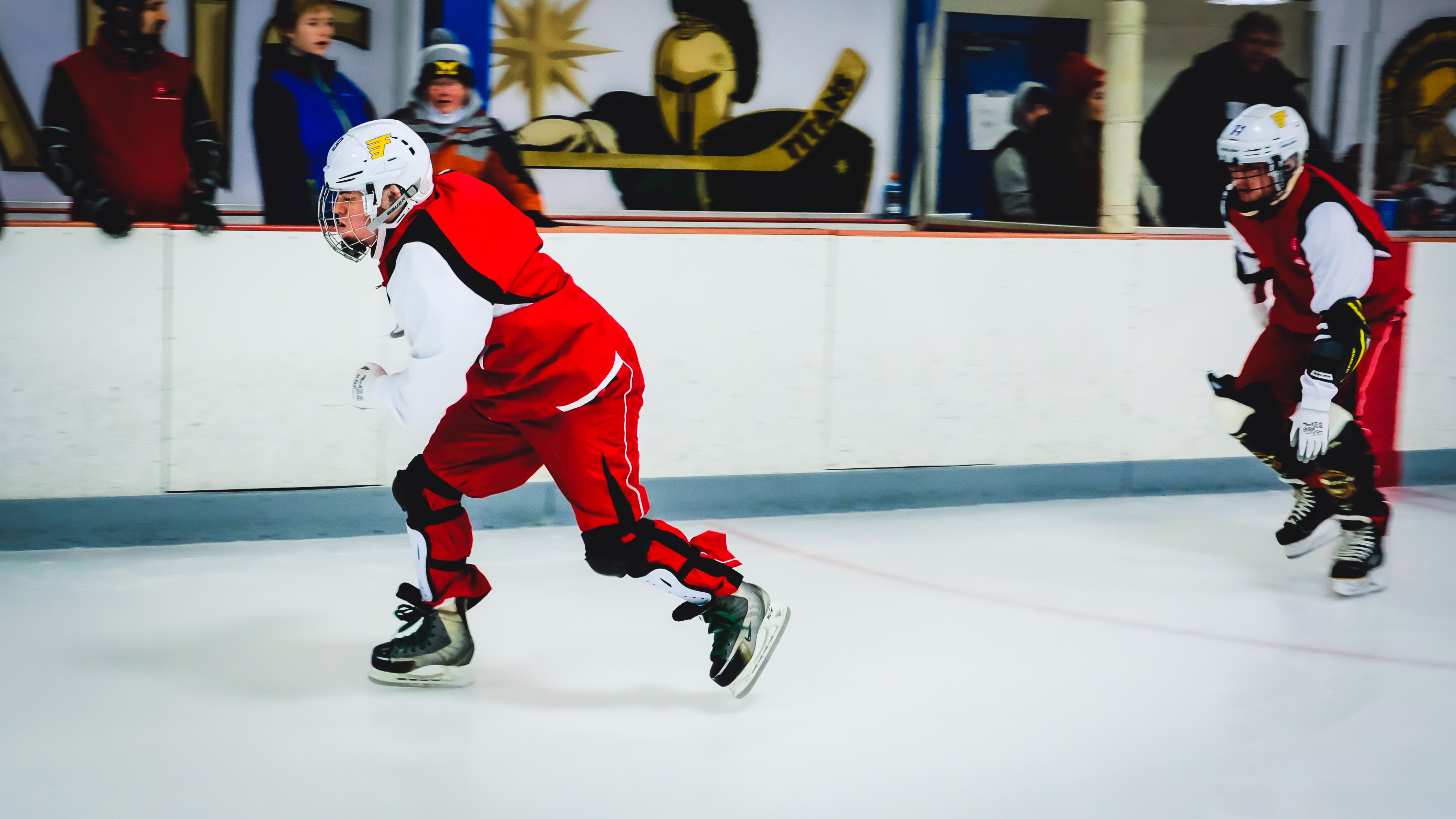 speed skaters on rink