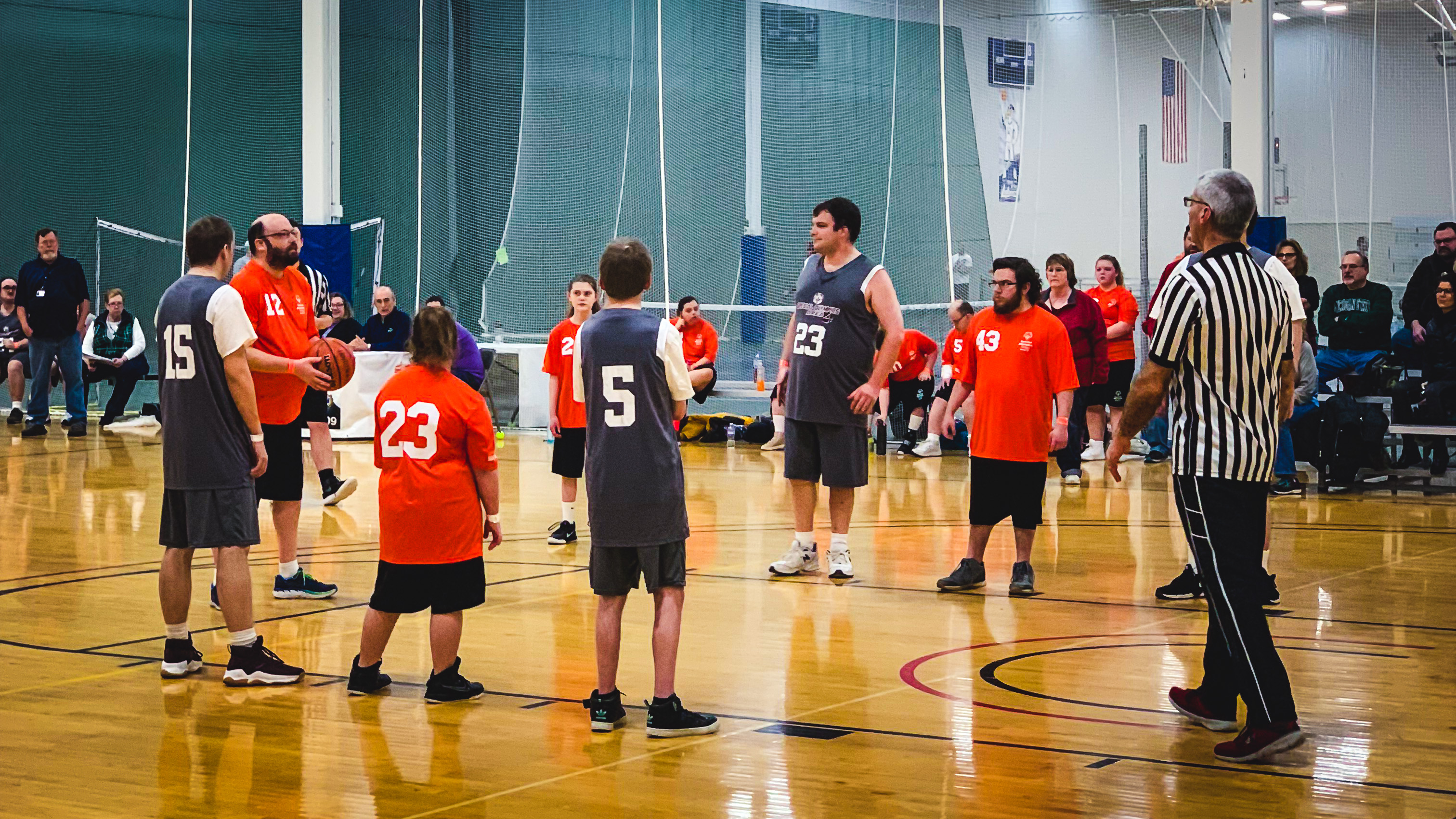 basketball game being played