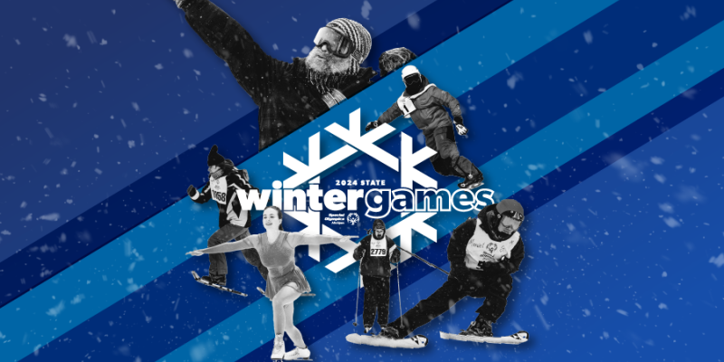 stylized Winter Games logo celebrating the athletes and sports