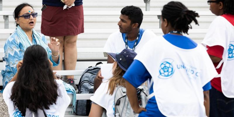 Unified Cup Reporters ask questions of Special Olympics Bharat