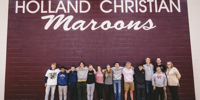 holland christian maroon team photo