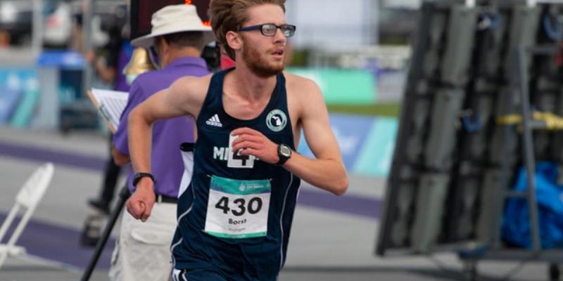 Runner Julian Borst racing Boston Marathon