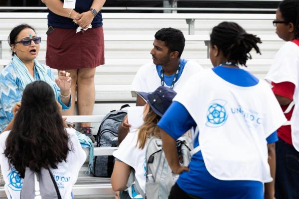 Unified Cup Reporters ask questions of Special Olympics Bharat