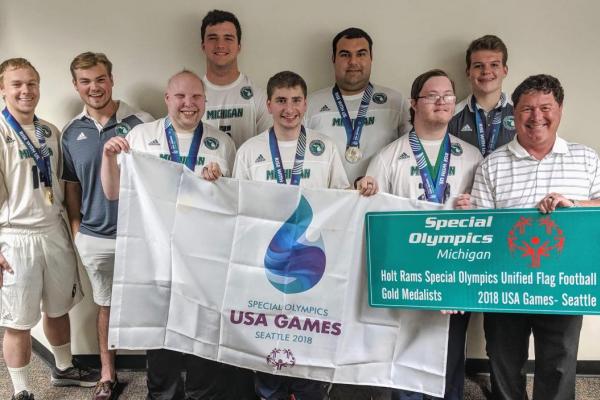 Michigan's 2018 gold medal winning Flag Football team