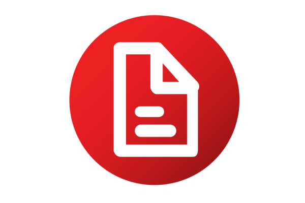 A white document over top of a red circle