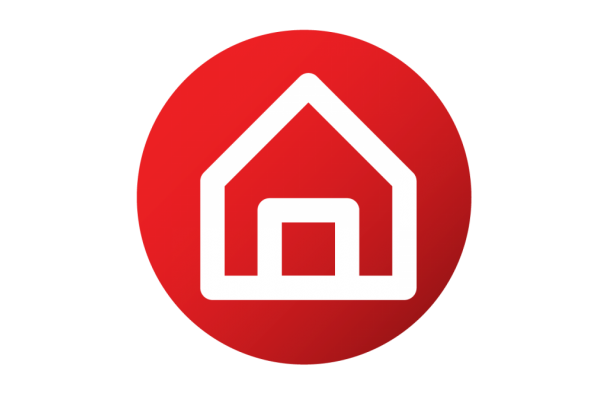 A white house over top of a red circle