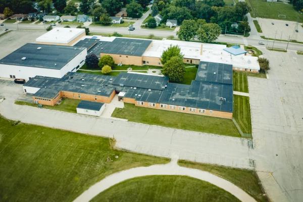 Aerial view of Grand Rapids South Christian's former school location